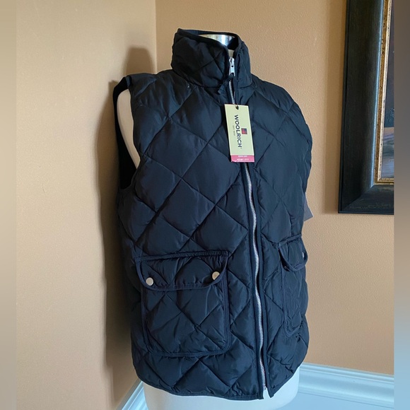 Woolrich Lightweight Duck Down Vest Black NWT L - Picture 3 of 8